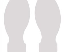 pas alb din autocolant set 2 bucati